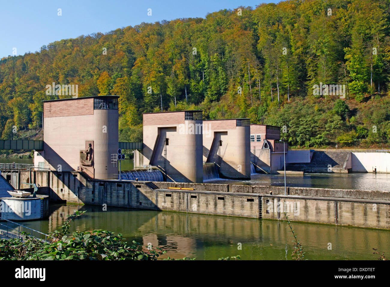 Barrage Guttenbach, Neckar Banque D'Images