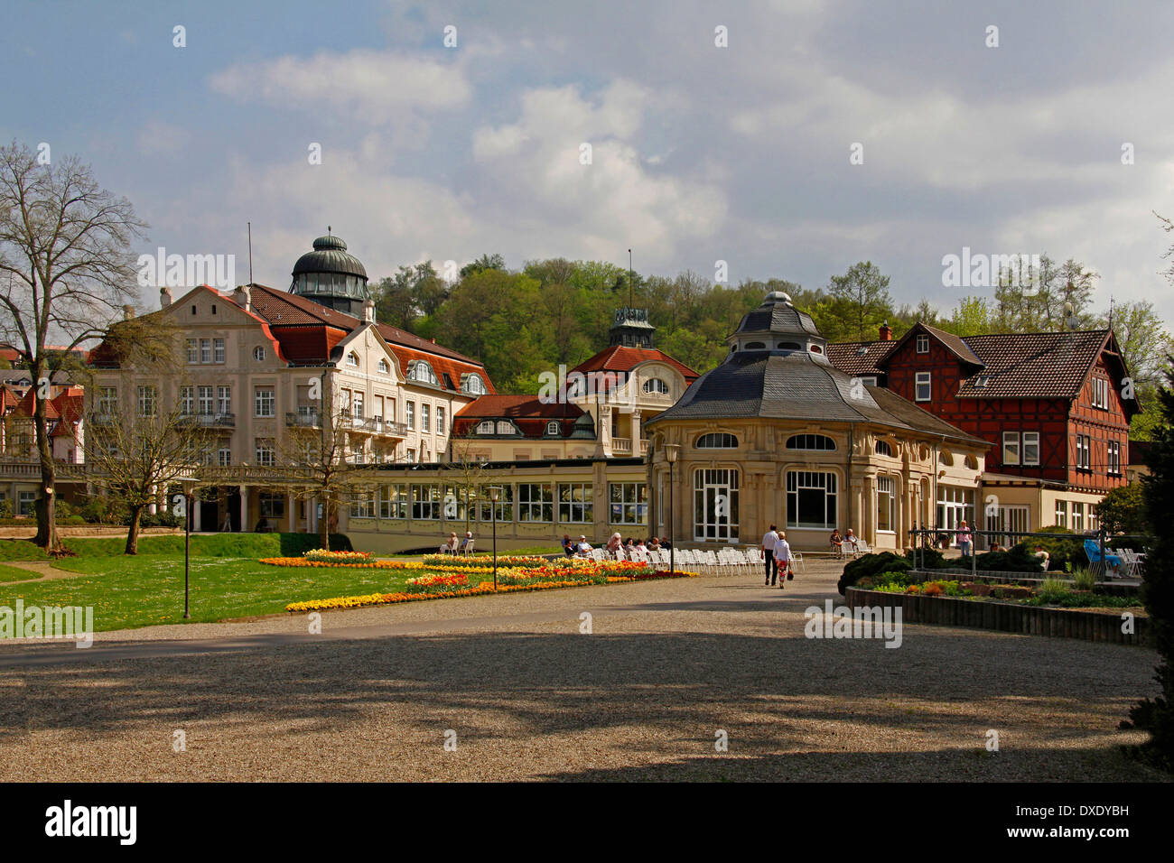 Jardins du Spa, casino, Bad Salzschlirf, district de Fulda, Hesse, Allemagne Banque D'Images