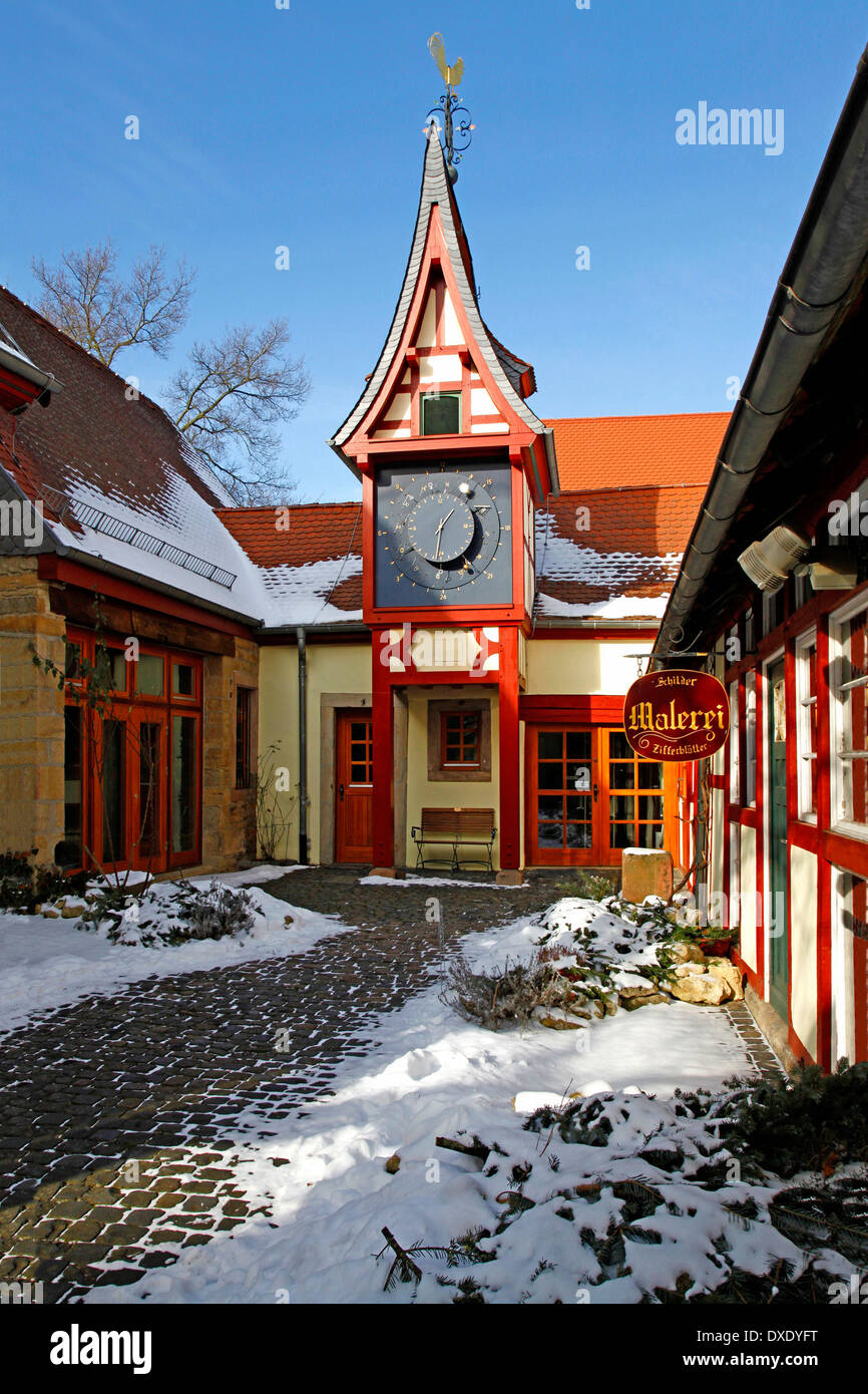 Tour de Musée des horloges, Rockenhausen, Rhénanie-Palatinat, Allemagne Banque D'Images