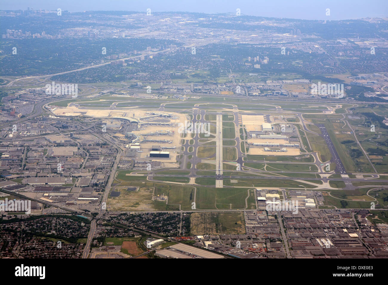 Vue aérienne de l'aéroport Pearson, Toronto, Canada. Banque D'Images
