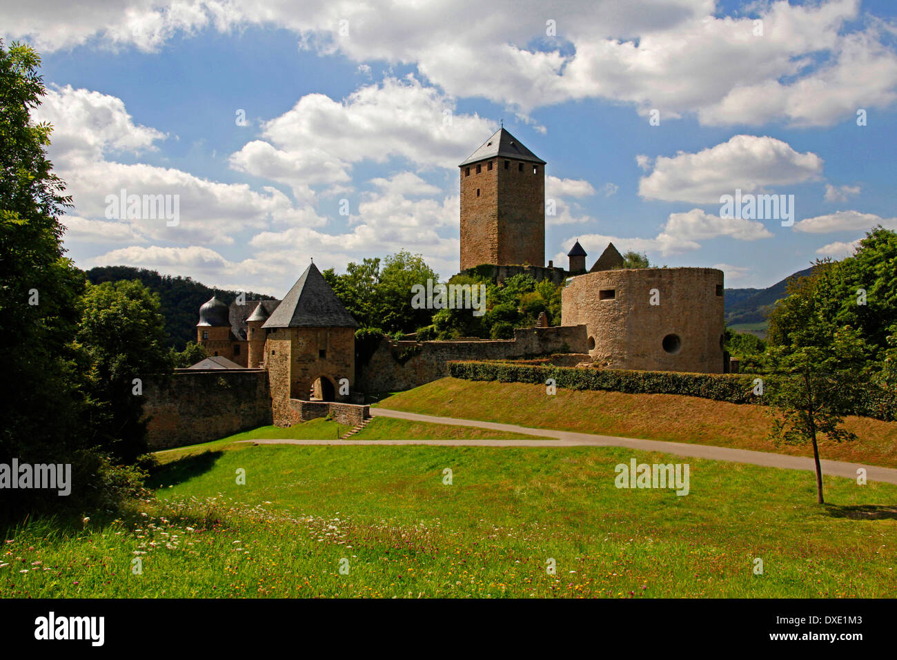 Château de Lichtenberg, construit autour de 1200, l'arrondissement de Kusel, Rhénanie-Palatinat, Allemagne Banque D'Images