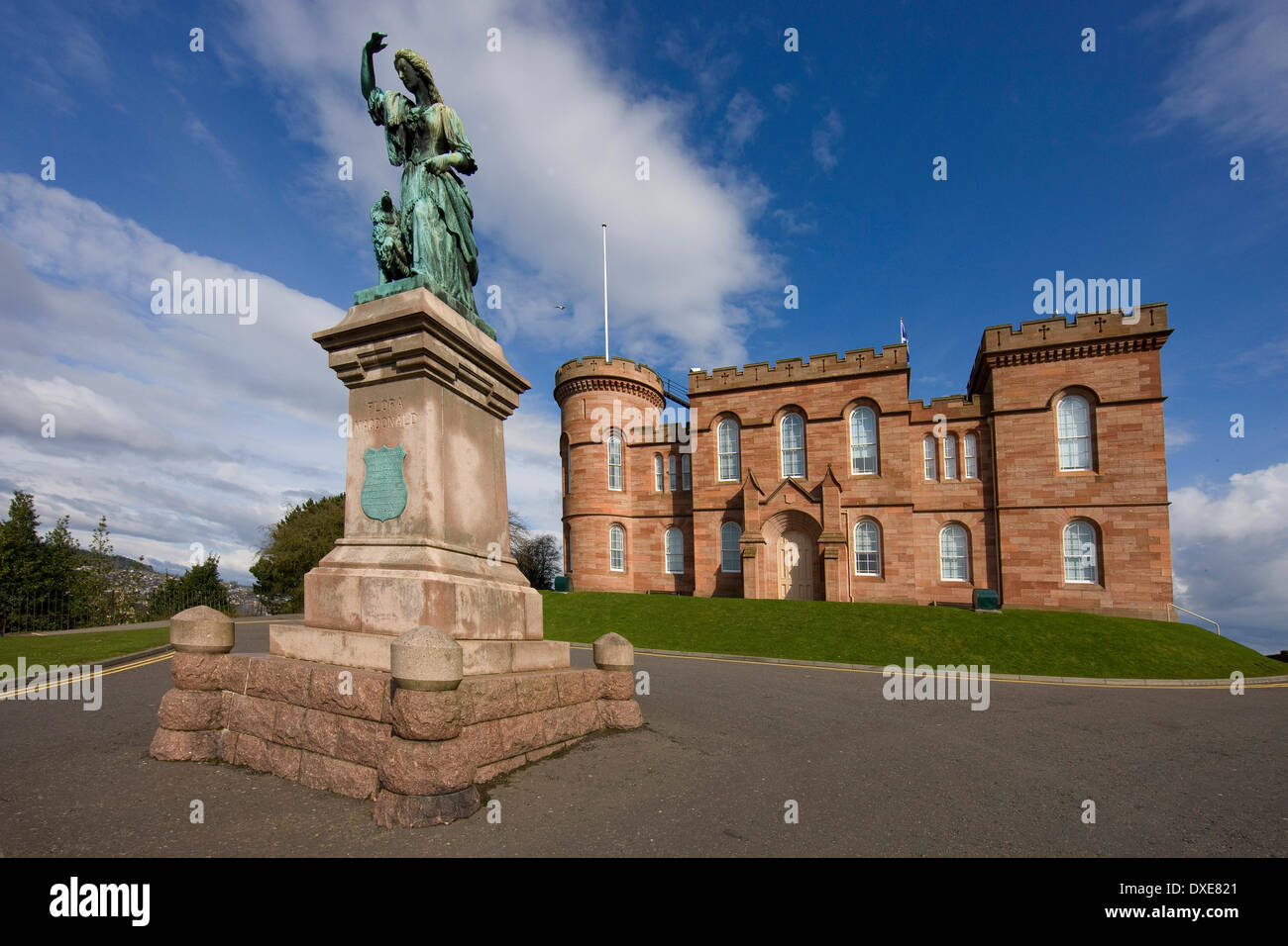 Statue de Flora MacDonald, le château d'Inverness. Banque D'Images