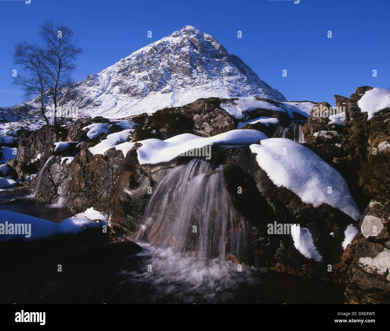 Vue d'hiver de Buachaille Etive mhor, West Highlands. Banque D'Images