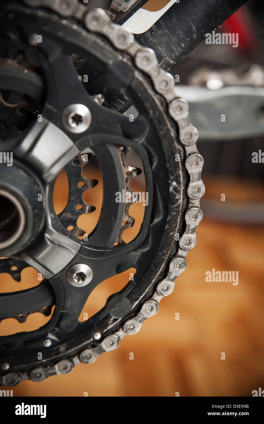 Certaines parties de l'entraînement vélo. Manivelle vélo Banque D'Images