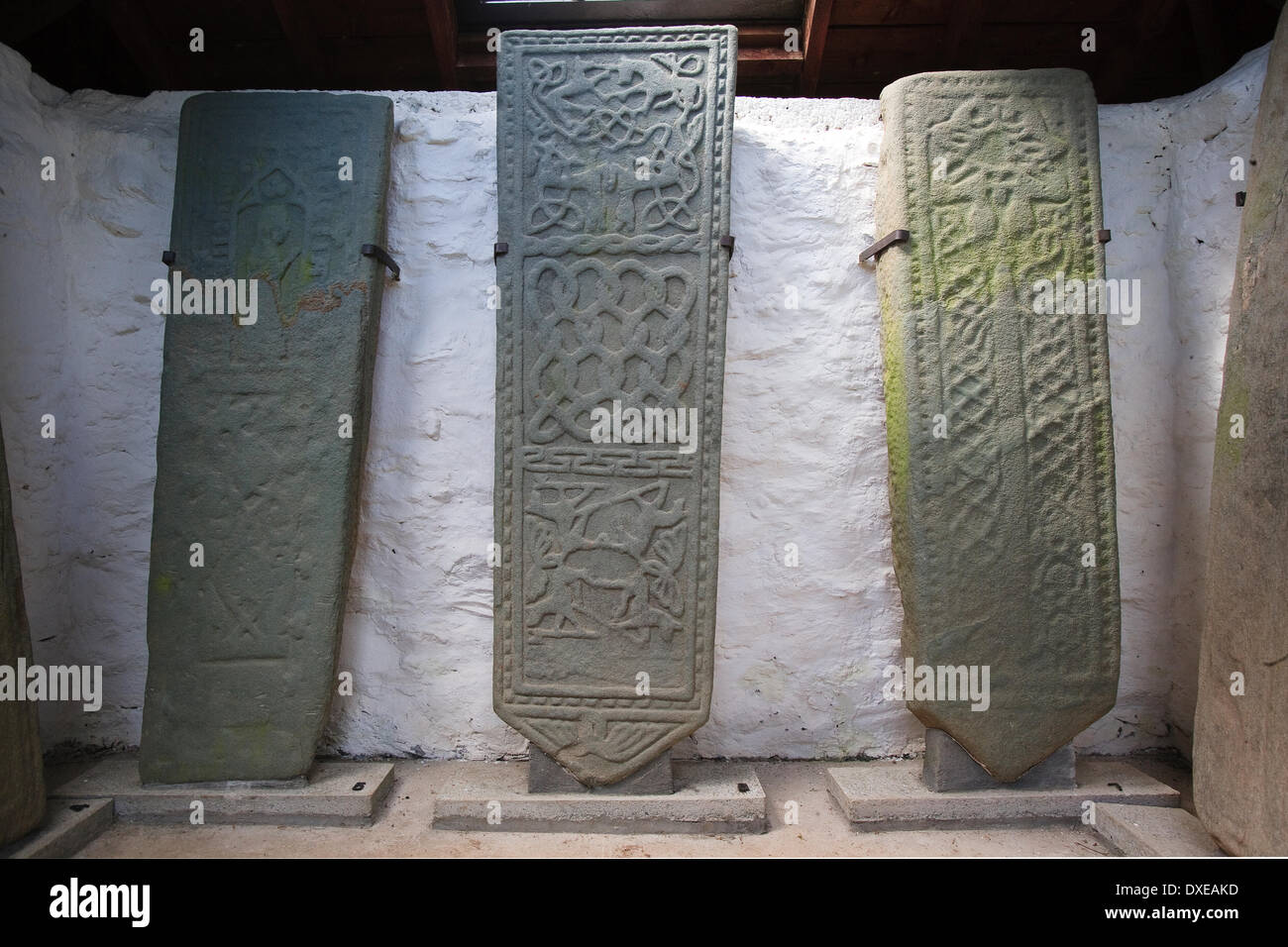 Des pierres sculptées, Kilmodan, Argyll Banque D'Images