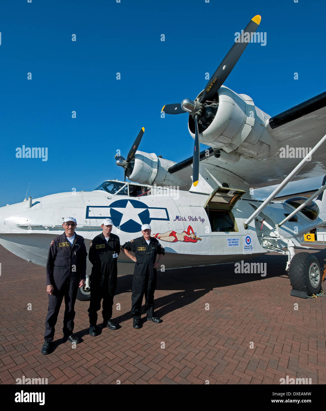 PBY-5A catalina flying boat à Oban Argyll aéroport pendant le projet 2013 Hawker Grande-bretagne autour Banque D'Images