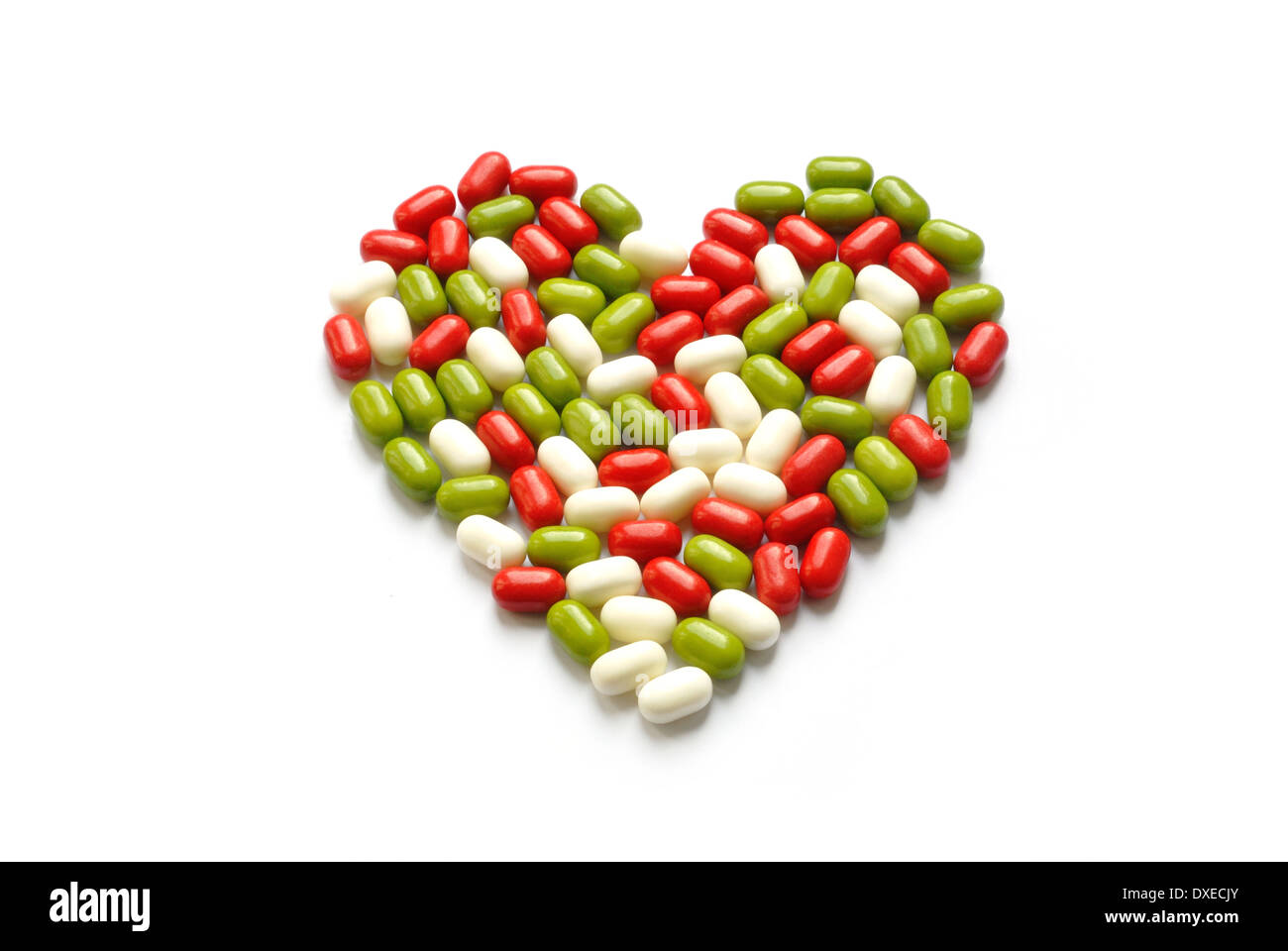 Coeur fait avec des bonbons colorés Banque D'Images