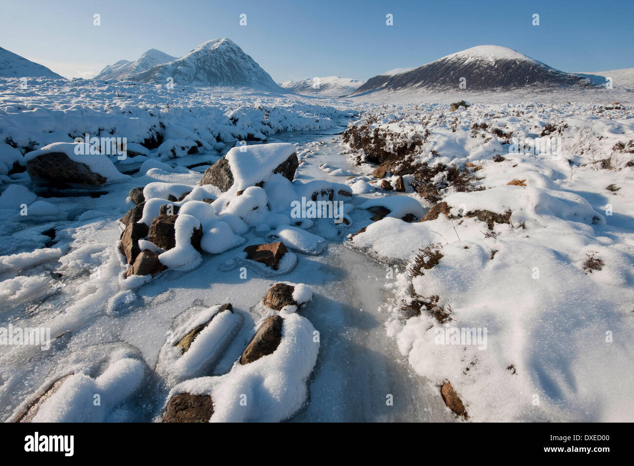Buachaille Etive Mhor et Glencoe Hills, West Highlands. Banque D'Images