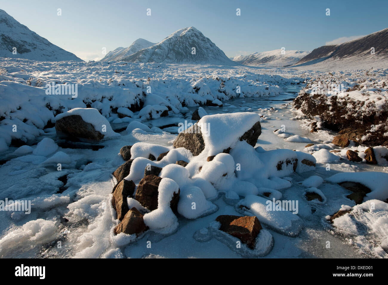 Buachaille Etive Mhor et Glencoe Hills, West Highlands. Banque D'Images