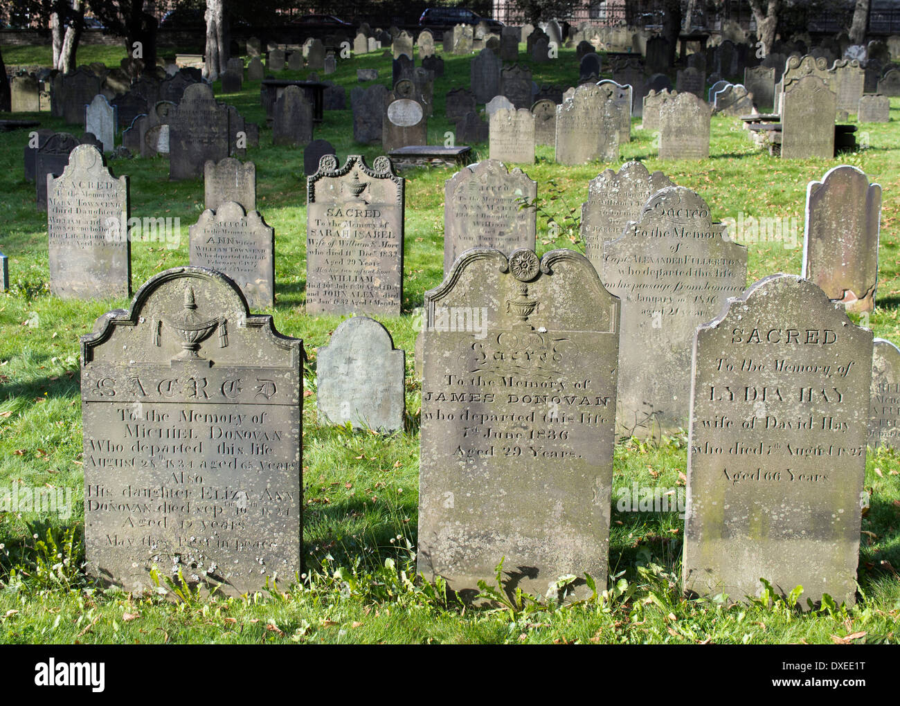 L'ancien cimetière de St Mary's Cathedral Basilica à Halifax (Nouvelle-Écosse) Canada 3 Banque D'Images