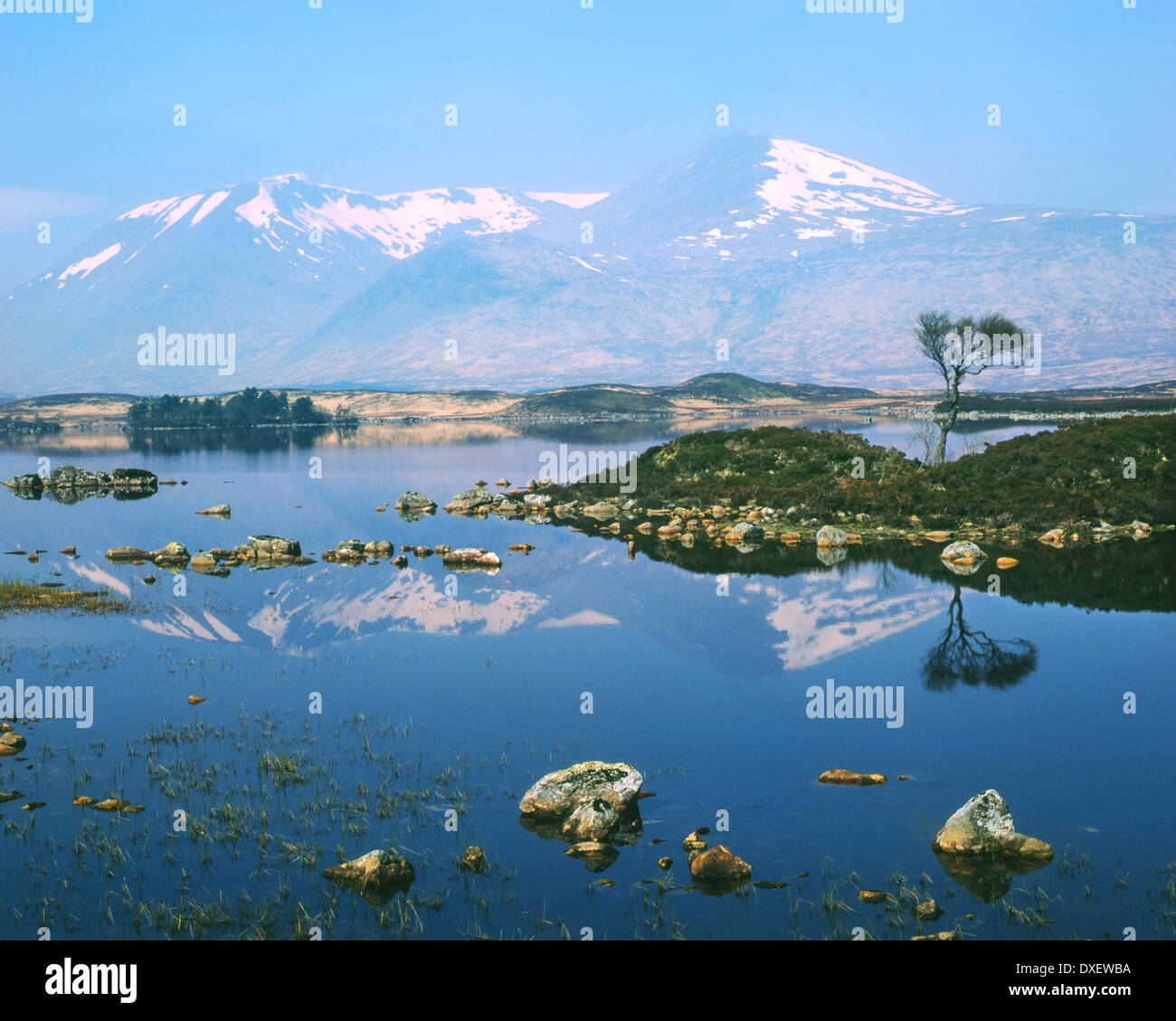 Réflexions sur l'hiver, Ba Loch Rannoch Moor, West Highlands Banque D'Images