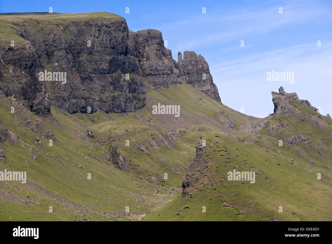 Glissement de pays, près de la roche, Trotternish Storr, île de Skye. Banque D'Images