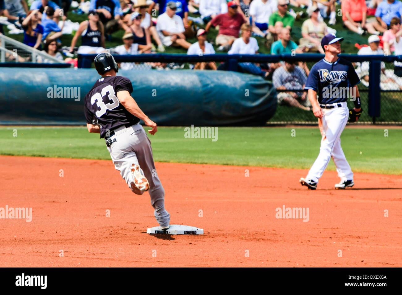 Kelly Johnson faire un home run pour l'Yankee les Rays de Tampa Bay au jeu Banque D'Images