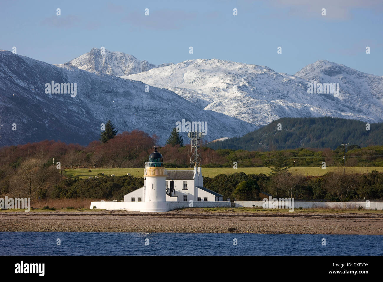 Corran, Ardgour Phare sonore, le Loch Linnhe. Banque D'Images