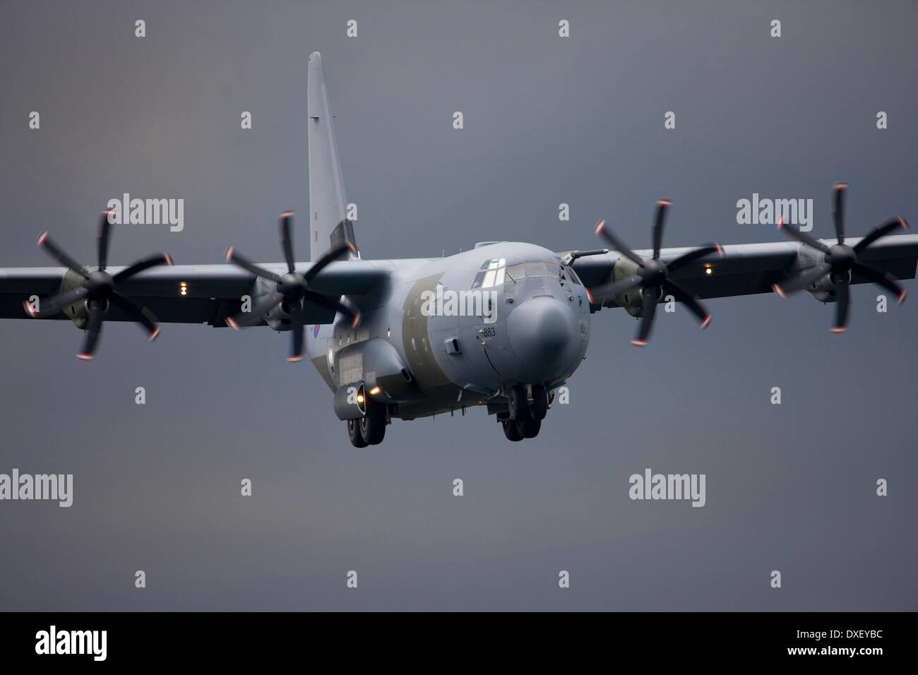 RAF C130J 'Hercules' en approche. Banque D'Images