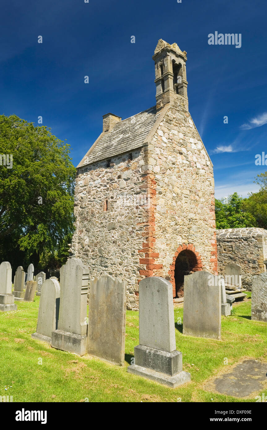 Tour historique, ou beffroi, au cimetière de Fordyce, Aberdeenshire, Ecosse. Banque D'Images