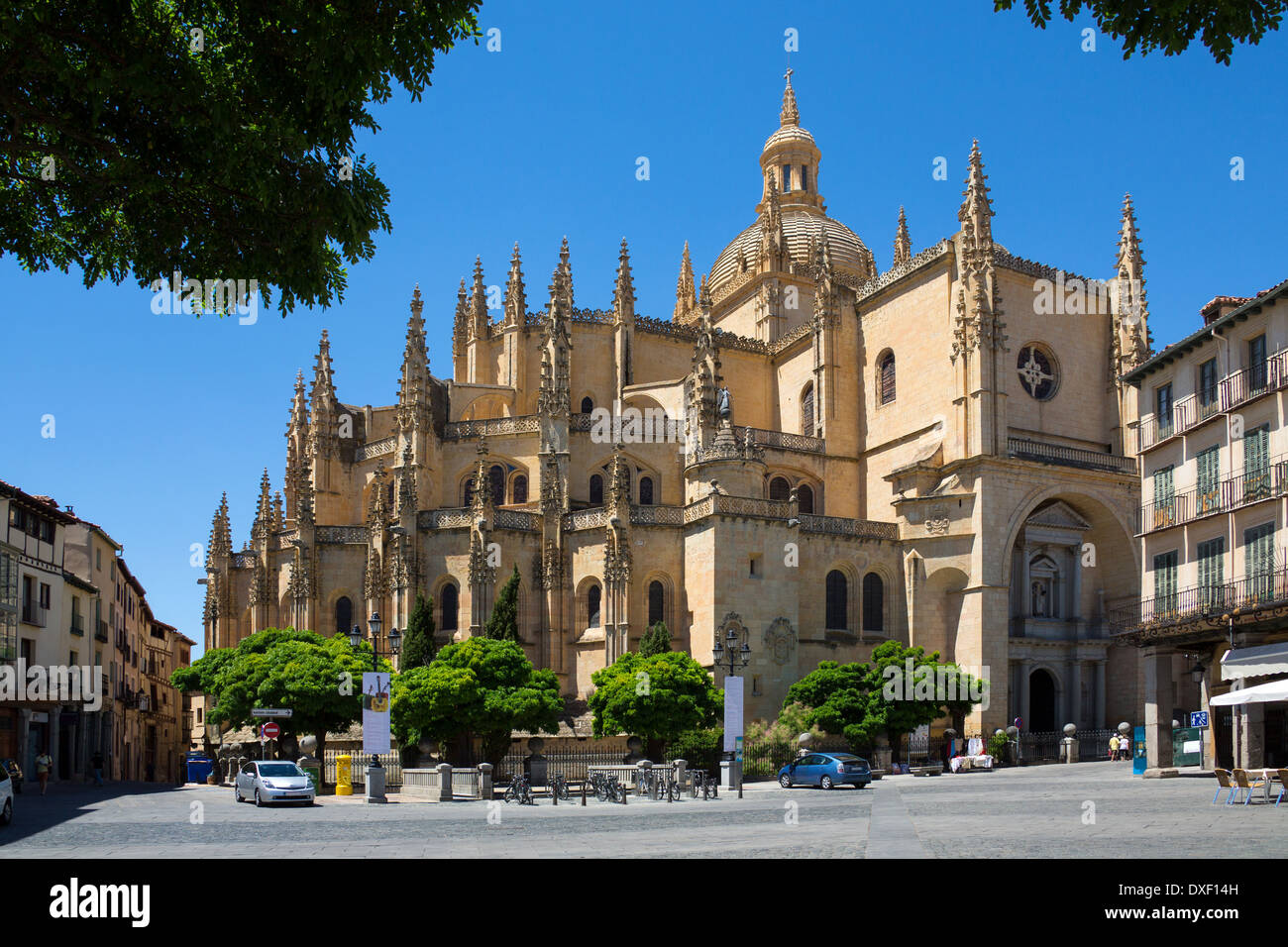 La cathédrale de Ségovie (date de 1525) dans la ville de Segovia dans le Castilla-y-Leon région du centre de l'Espagne. Banque D'Images