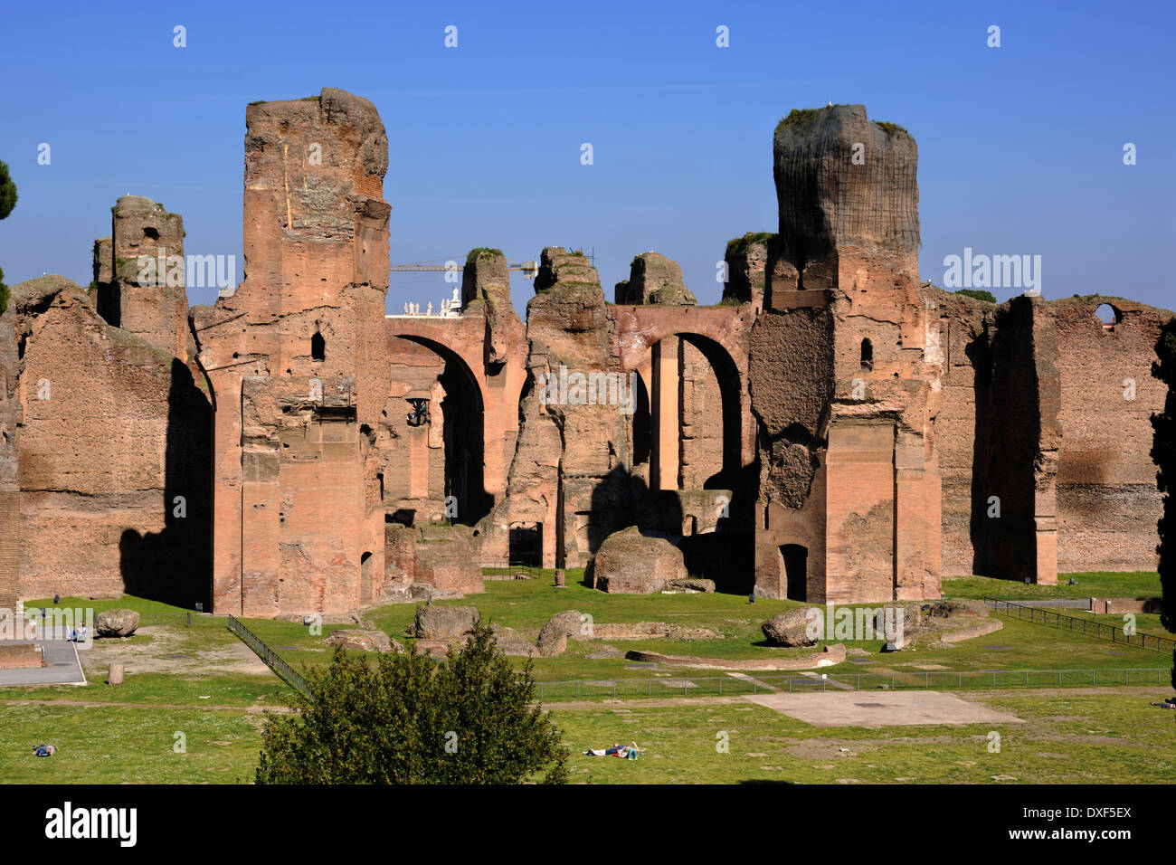 Aquarelle Originale 1896 - Bains De Caracalla, Rome, Italie, Grand Tour