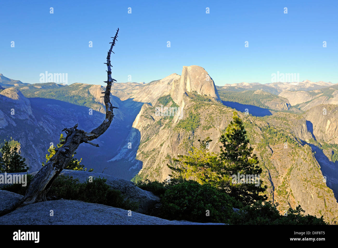 Demi Dôme montagne, vue depuis Glacier Point, Yosemite National Park, California, USA Banque D'Images