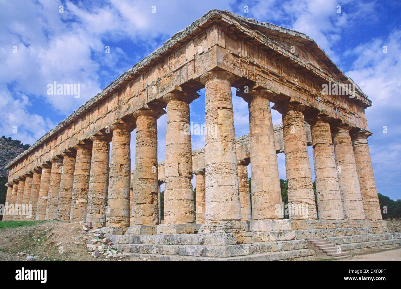 Temple grec de Ségeste, en Sicile, Italie Banque D'Images