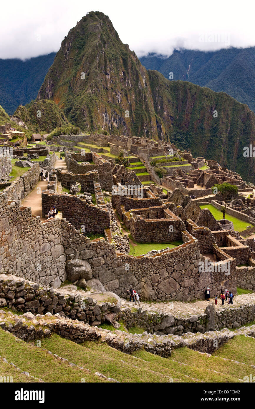 La cité Inca de Machu Picchu au Pérou, Amérique du Sud. Banque D'Images