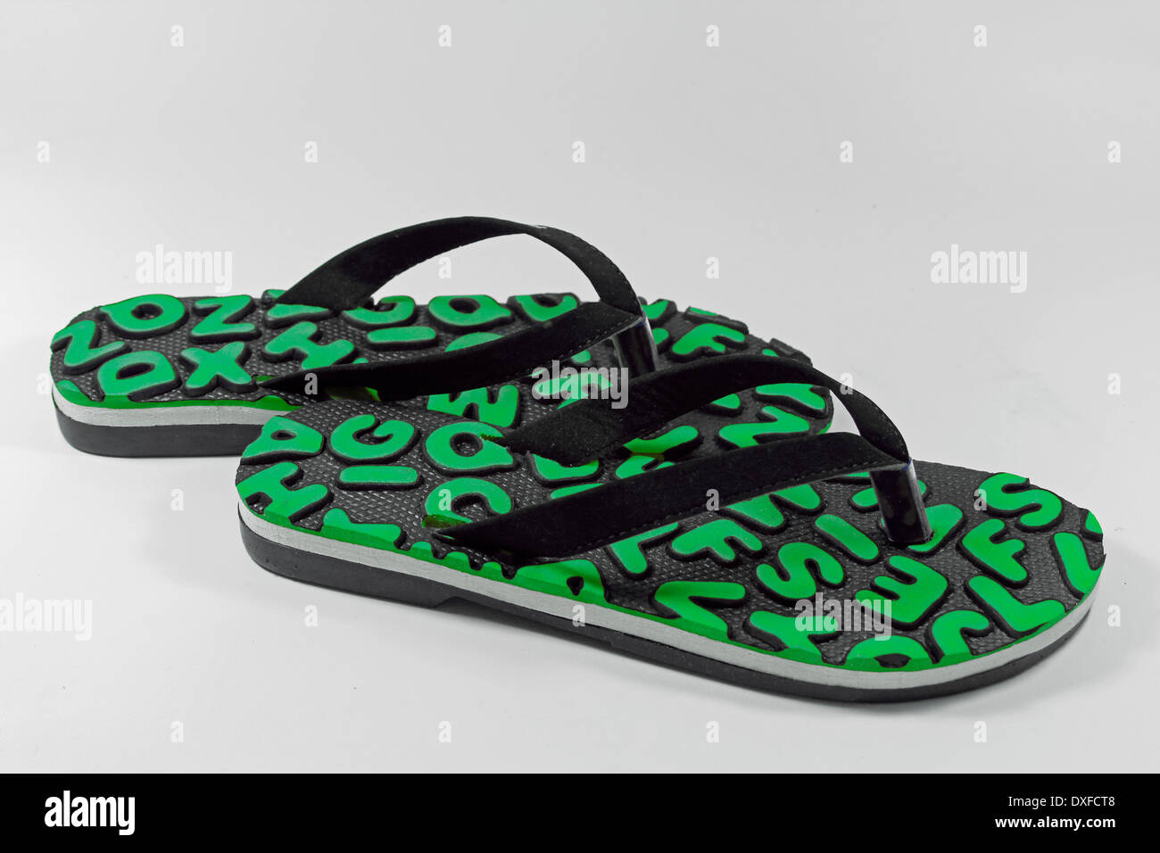 Chaussons avec design de l'alphabet Banque D'Images