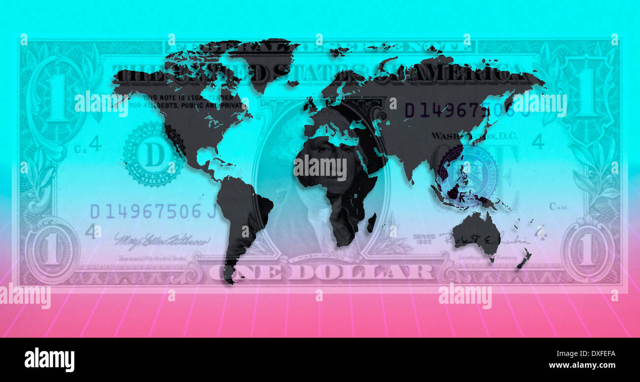 L'United States dollar - monnaie internationale et des finances Banque D'Images