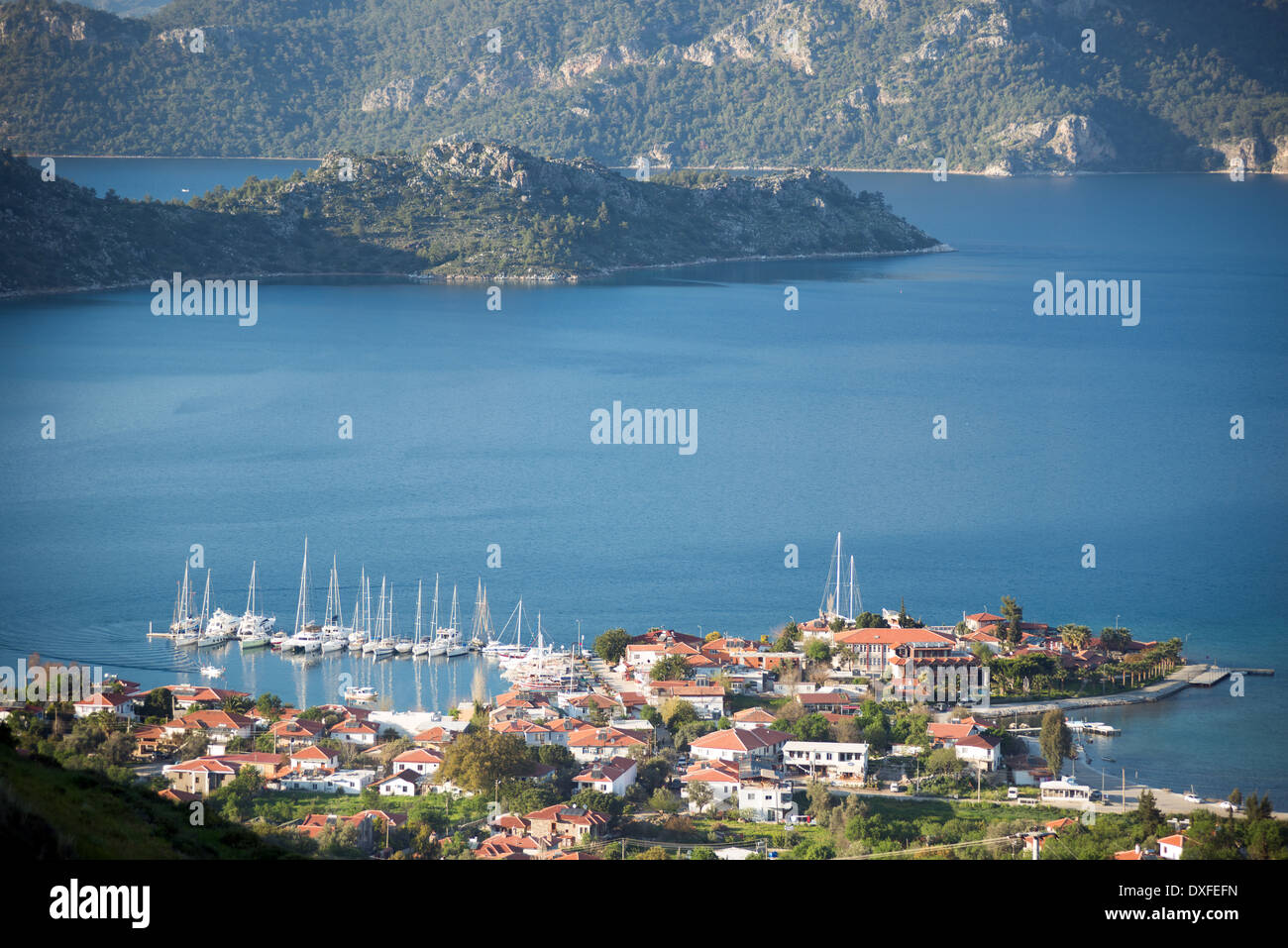 Vue aérienne de Selimiye Marmaris Turquie Banque D'Images