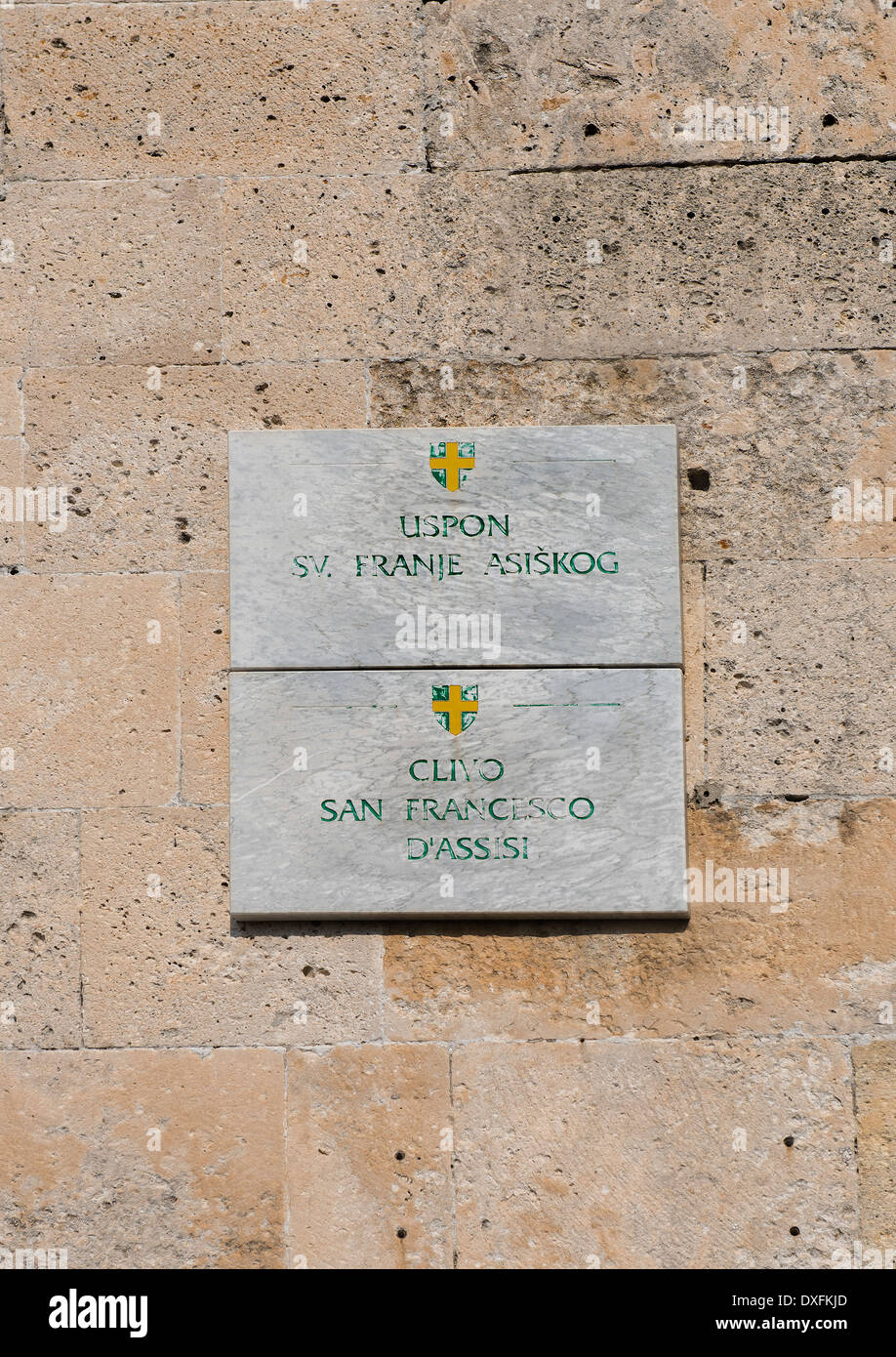 Croate bilingue/noms de rue italien Banque D'Images