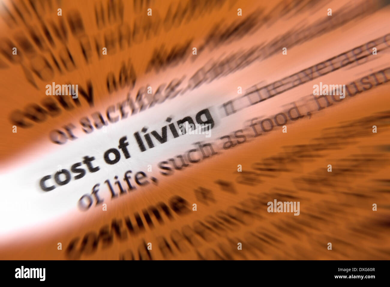 Coût de la vie Banque D'Images