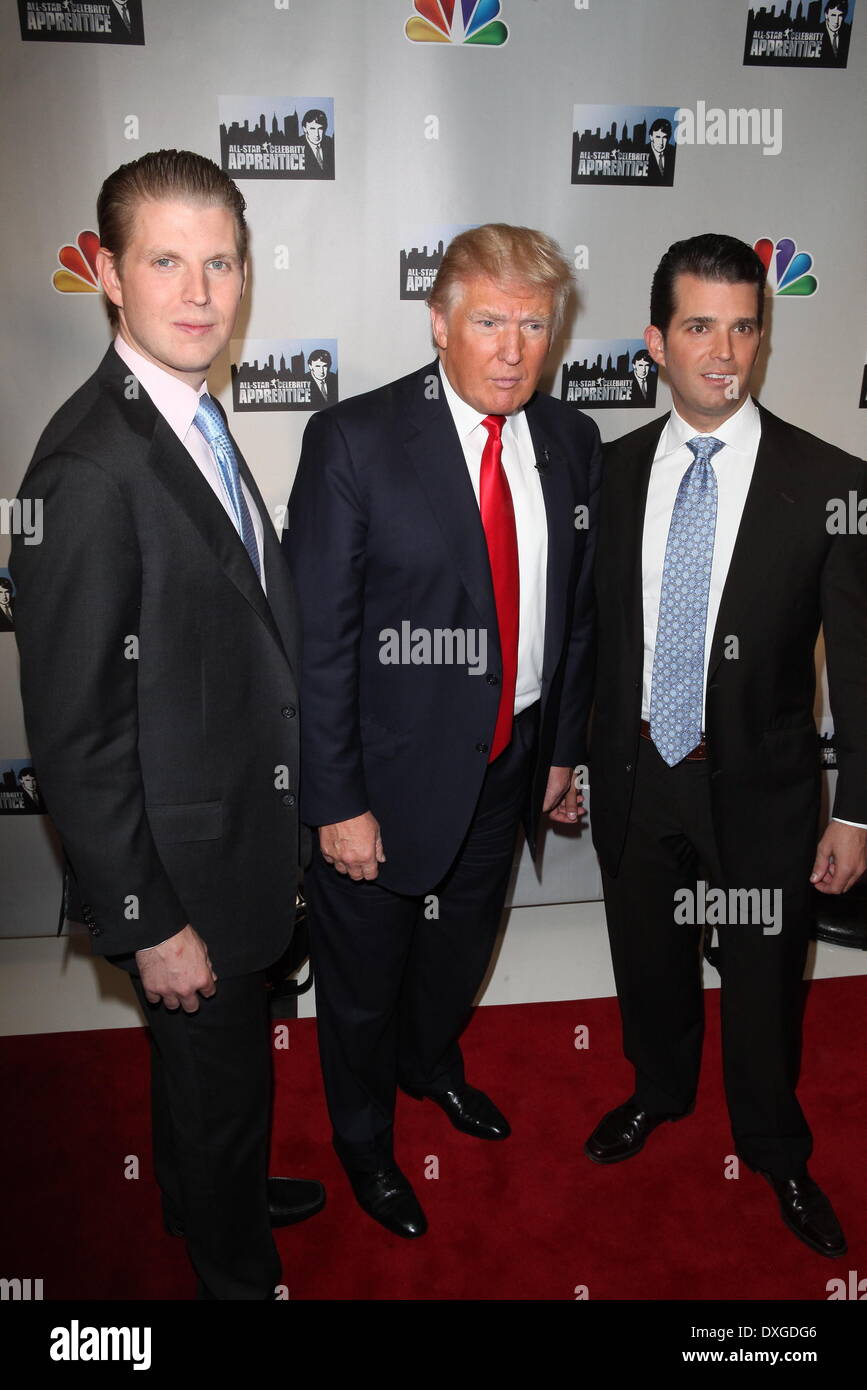 L'atout de Donald, Donald Trump, Jr., Eric Trump NBC's 'Celebrity Apprentice : All-Stars' cast annoncé à Jack studios comprend : Banque D'Images