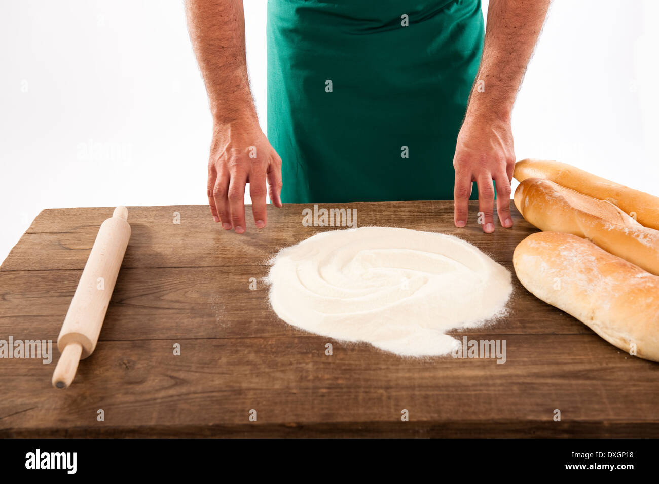 Baker la préparation de pâte à pain Banque D'Images