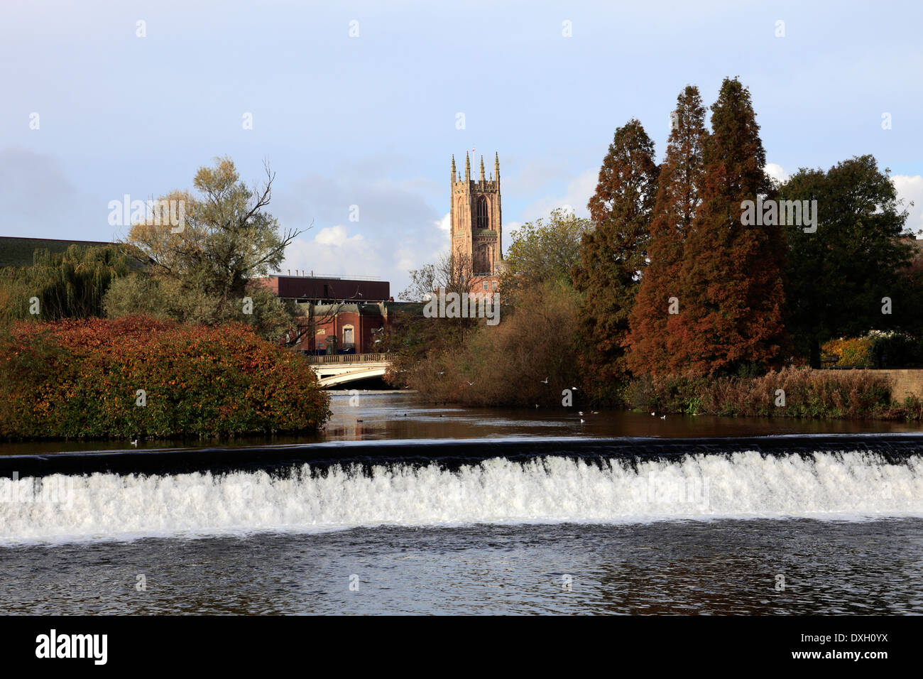 L'automne, Derwent, Derby cathedral church of All Saints, quartier de la Cathédrale, Derbyshire, Angleterre, RU Banque D'Images