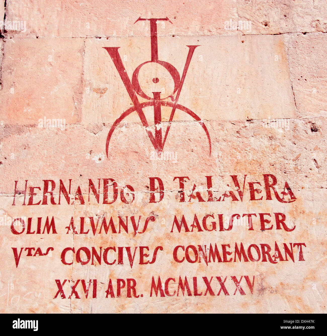 Mur d'inscription à l'Université de Salamanque Banque D'Images