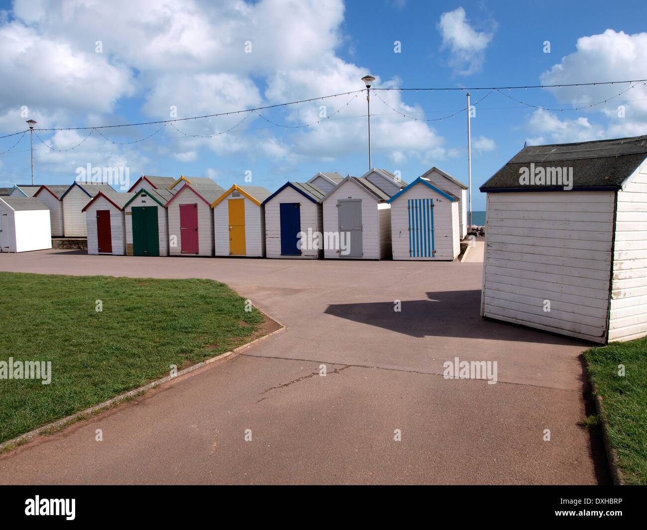 Cabines de plage, Paignton, Devon, UK Banque D'Images