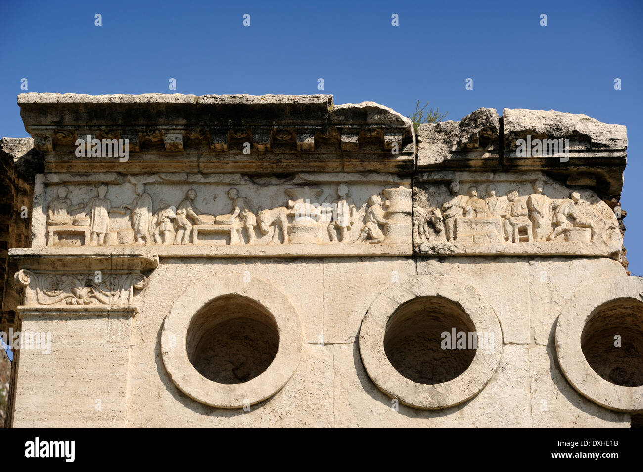 Italie, Rome, Porta Maggiore, tombe d'Eurysace, bas relief Banque D'Images