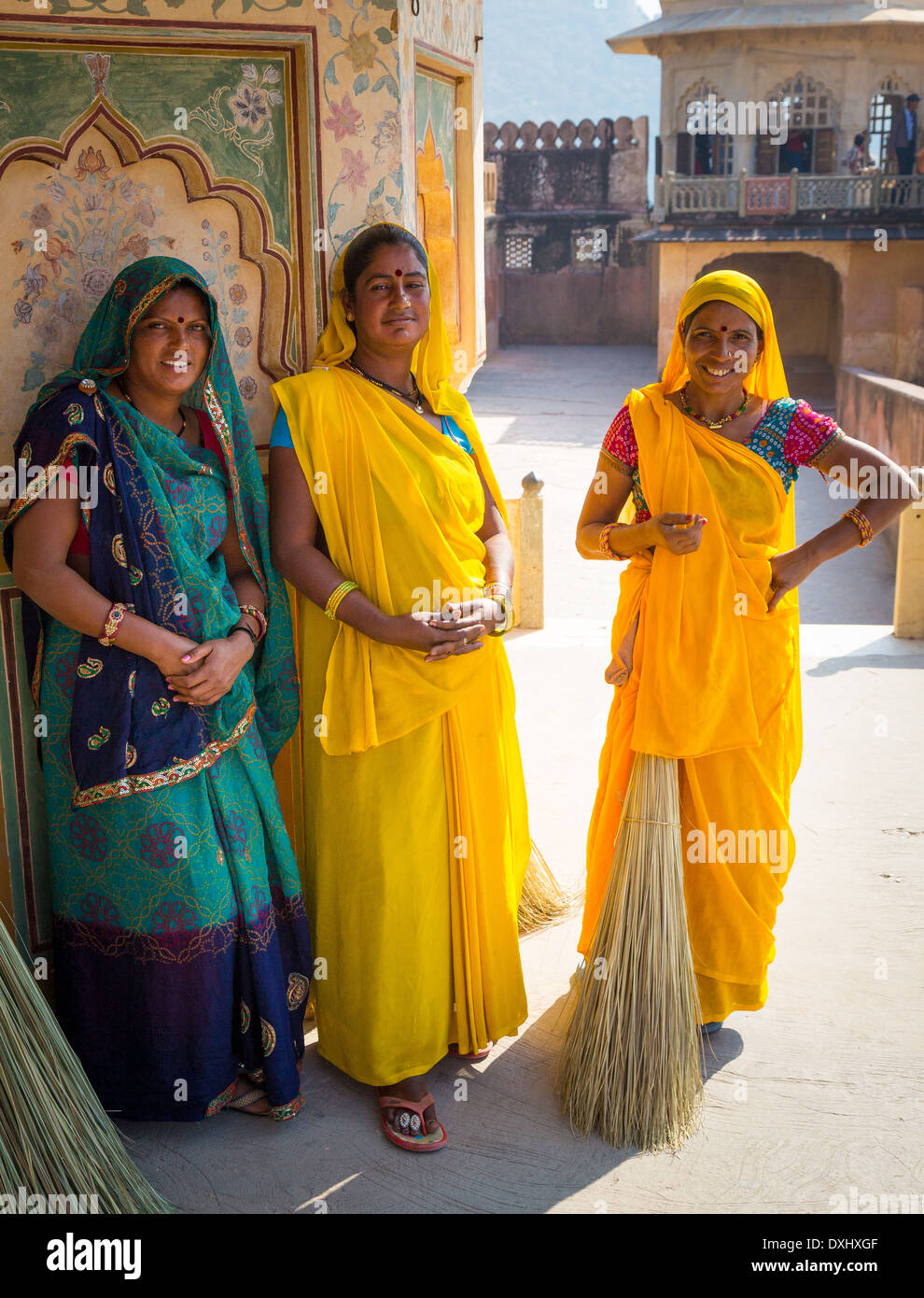 Les femmes indiennes à Fort Amer, Rajasthan, Inde Banque D'Images