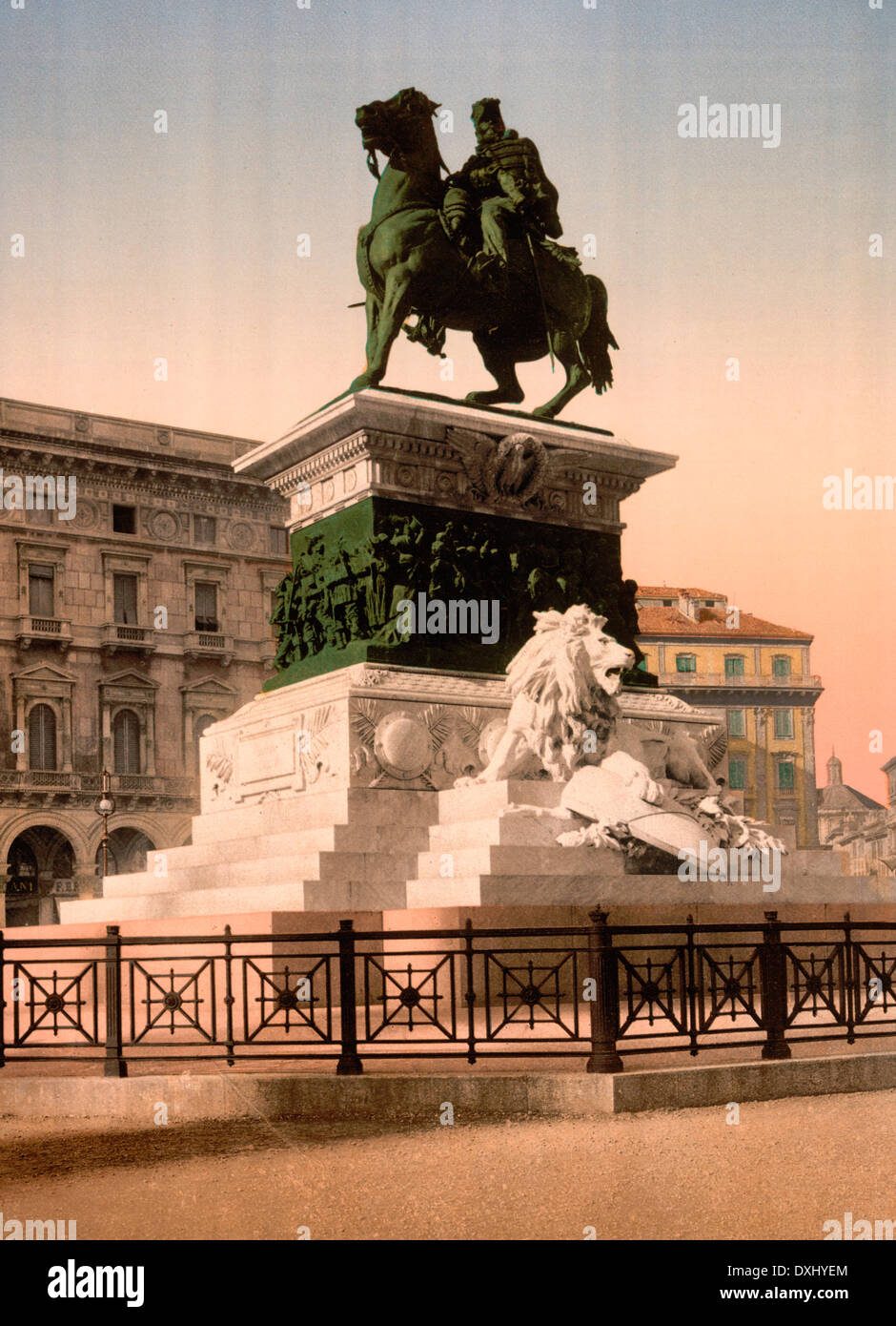 Monument à Victor Emmanuel, Milan, Italie, vers 1900 Banque D'Images