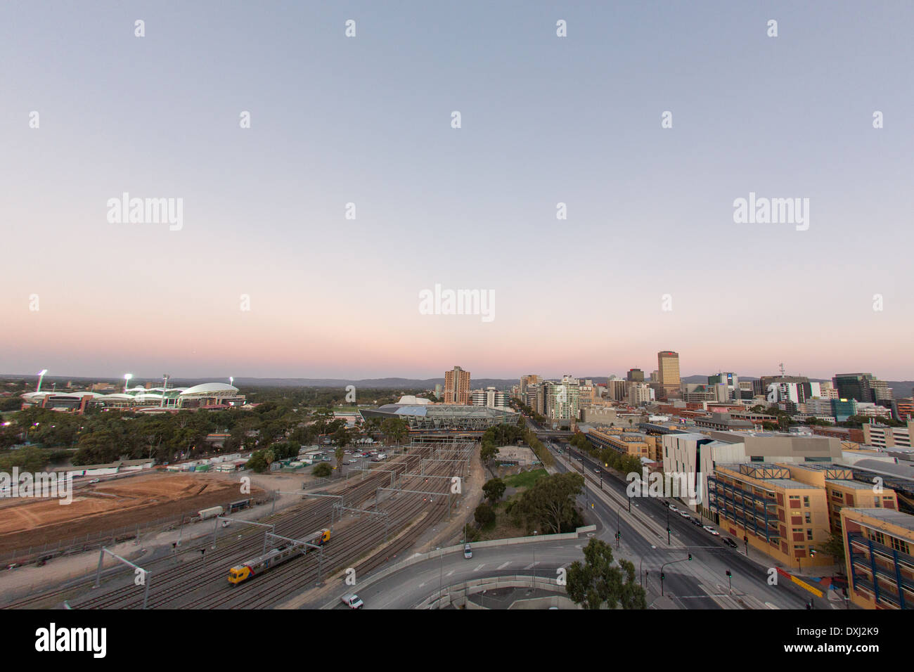 Une vue de la ville d'Adelaïde à partir d'une position élevée Banque D'Images