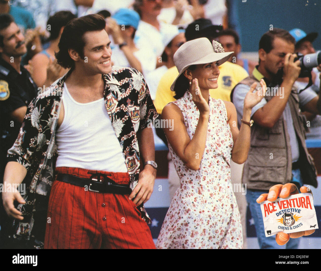 ACE VENTURA : PET DETECTIVE JIM CARREY COURTNEY COX PHOTO F Banque D'Images