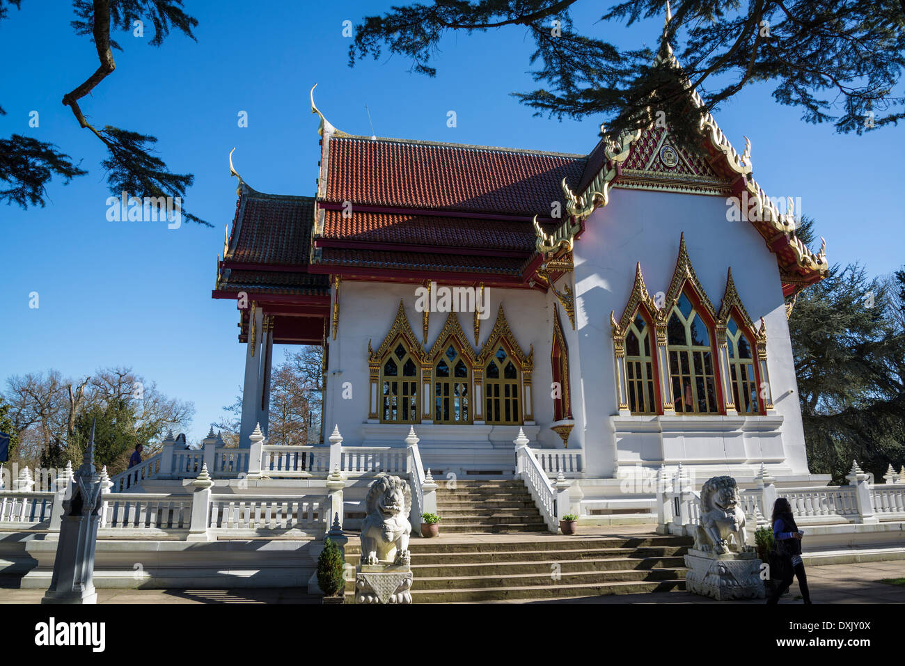 Wat Buddhapadipa temple bouddhiste thaï, London, Londres, Royaume-Uni Banque D'Images