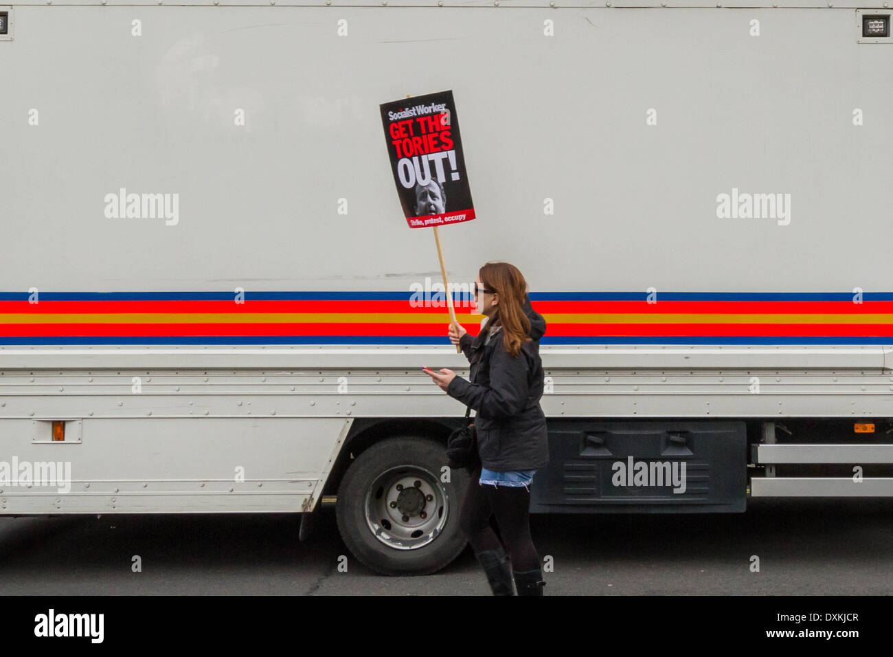 Des milliers d'enseignants et les partisans de mars à Londres le jour de grève l'écrou Banque D'Images