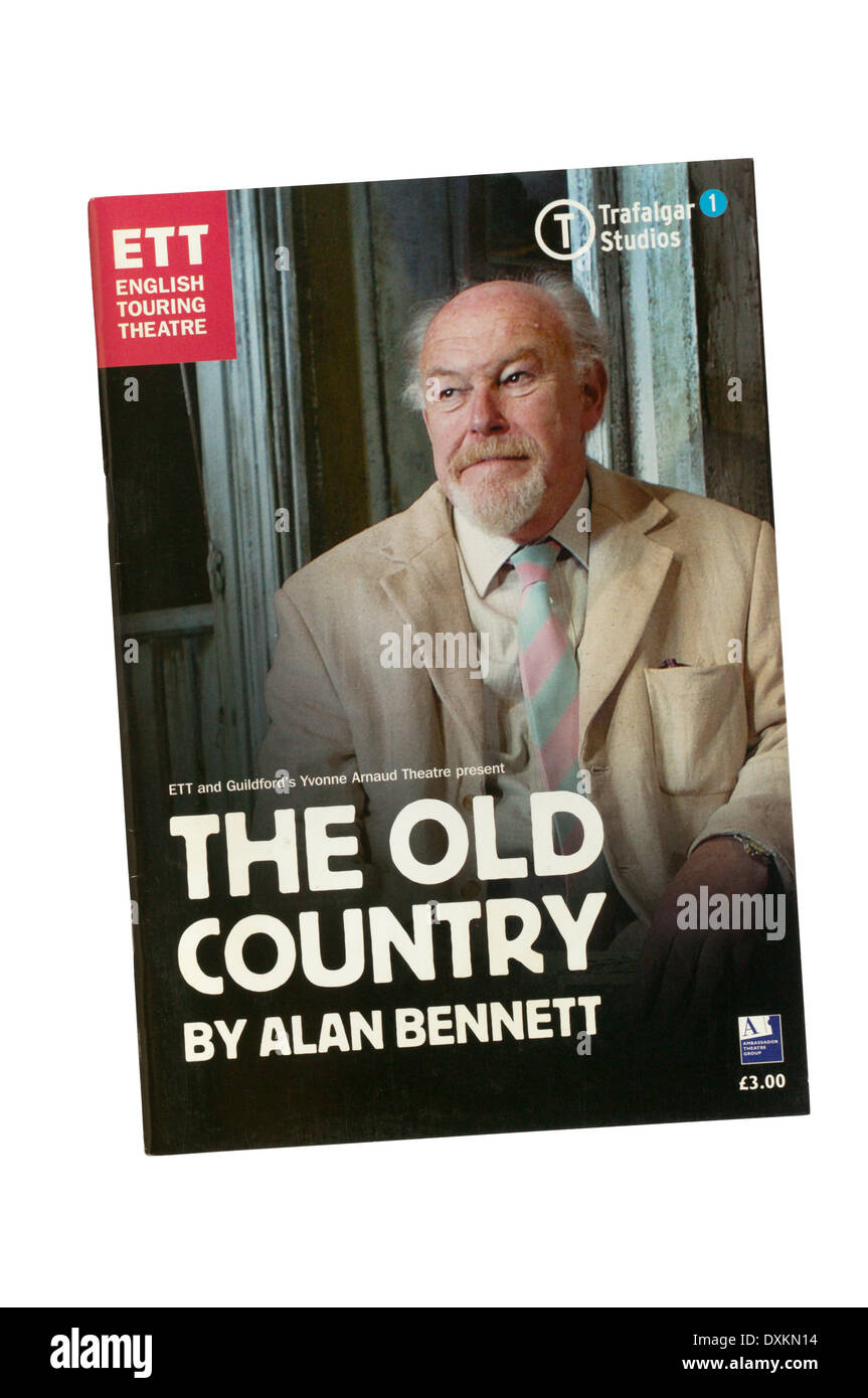 Programme pour le théâtre de tournée anglaise 2006 production de l'ancien pays par Alan Bennett à Trafalgar Studios. Banque D'Images