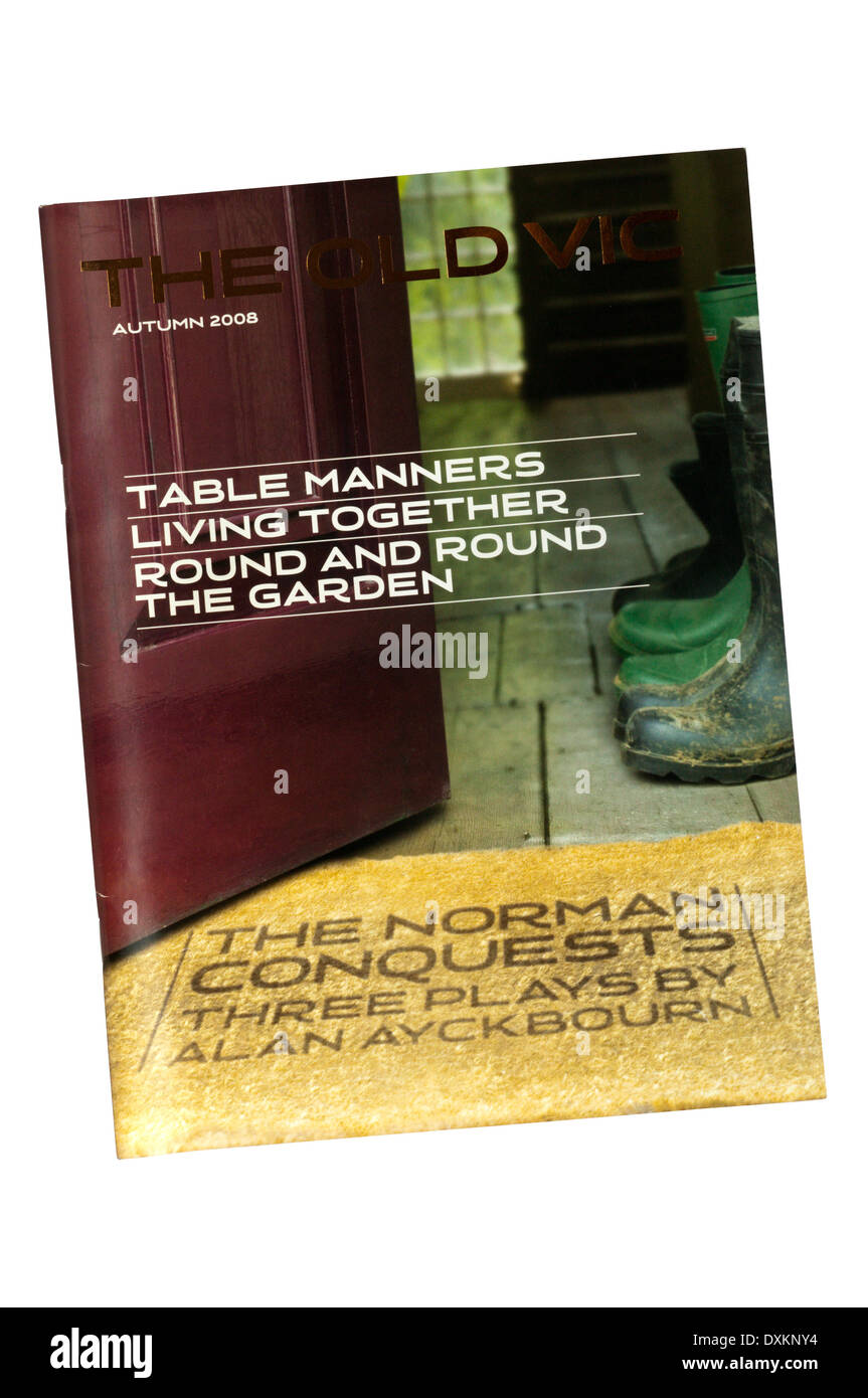 Programme pour la production 2008 de la conquête normande par Alan Ayckbourn à l'Old Vic. Banque D'Images