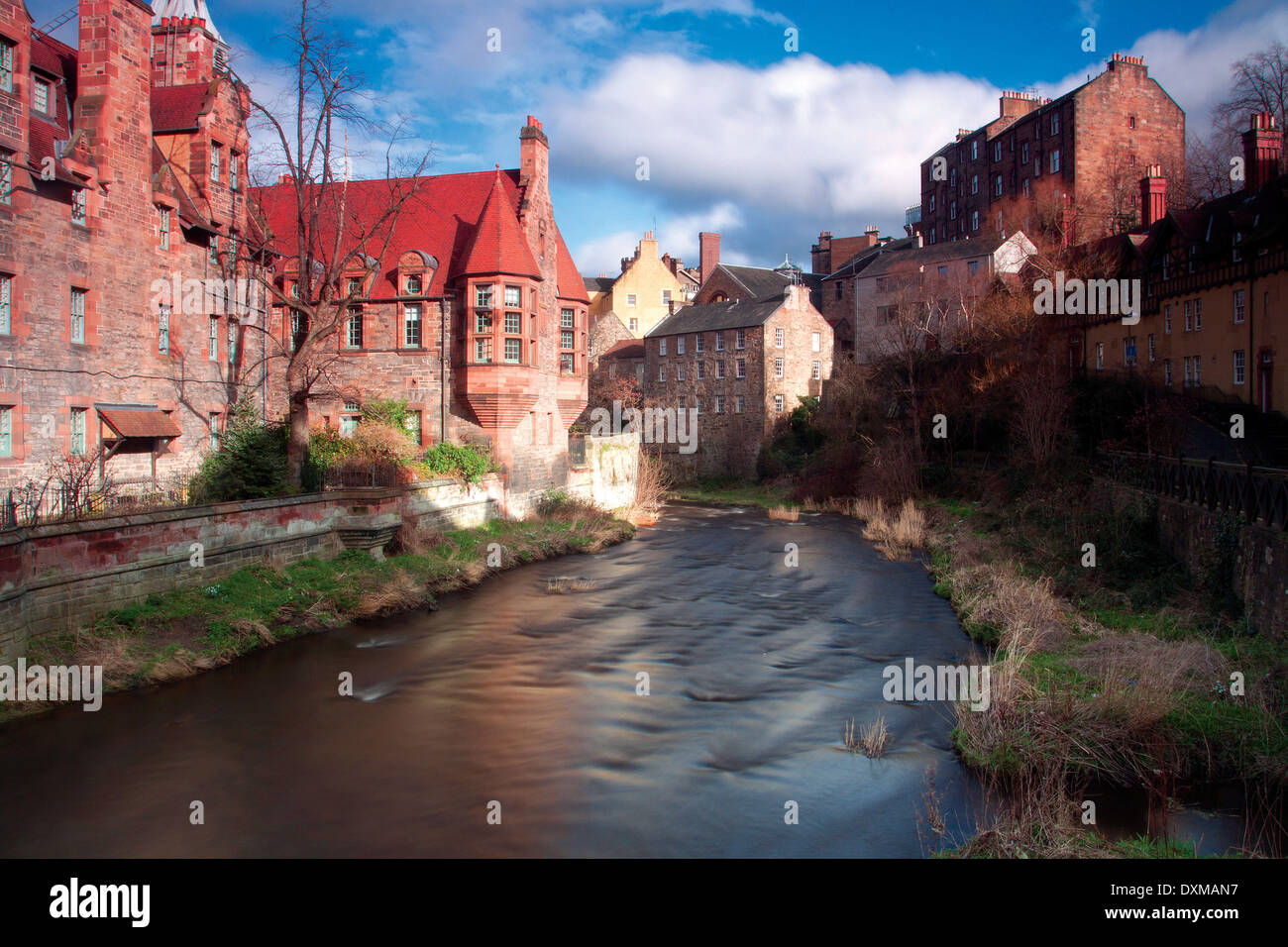 Cour bien et l'eau de Leith, Stockbridge, Édimbourg Banque D'Images