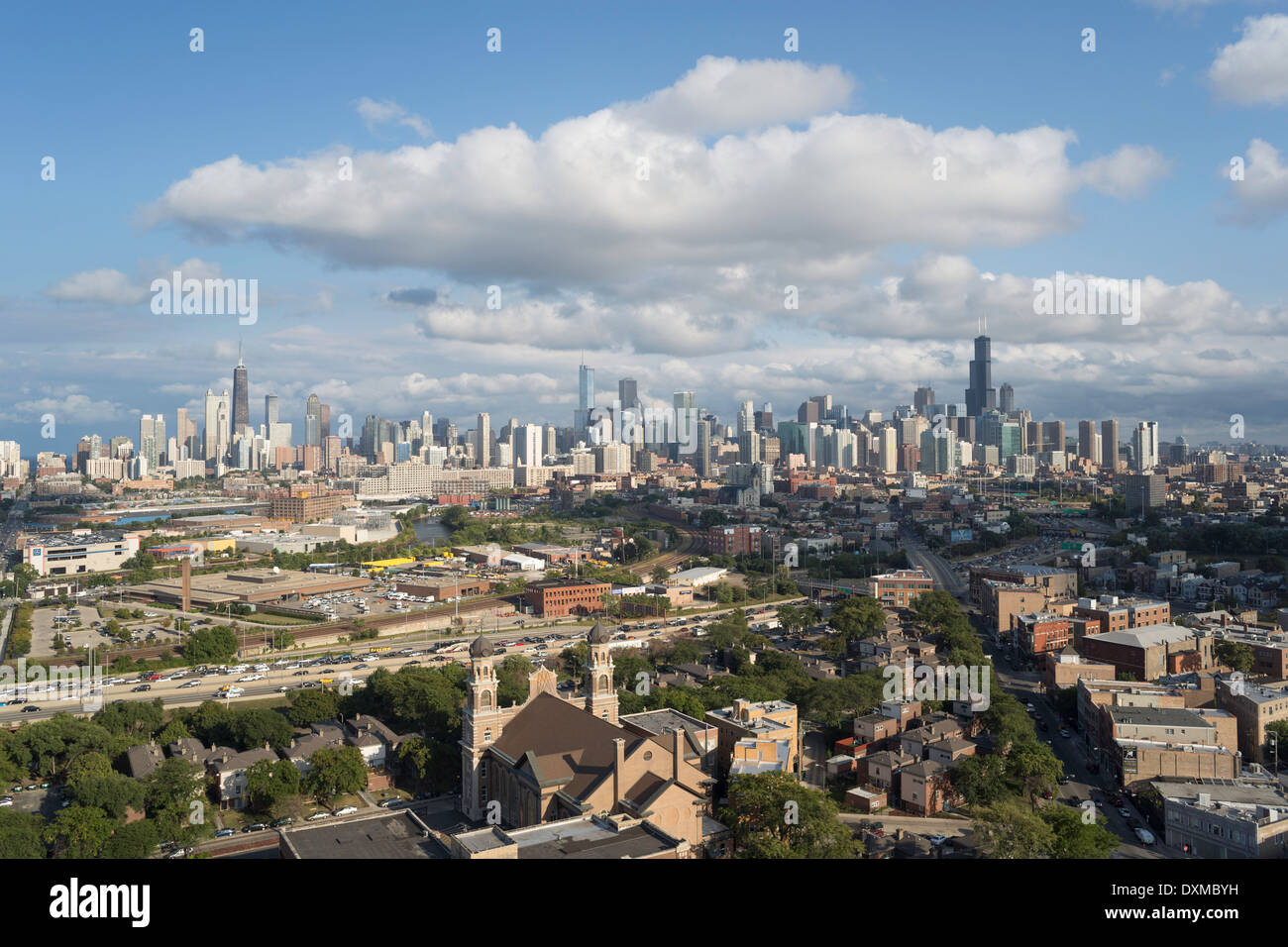 Chicago, Illinois, États-Unis d'Amérique, sur les toits de la ville Banque D'Images