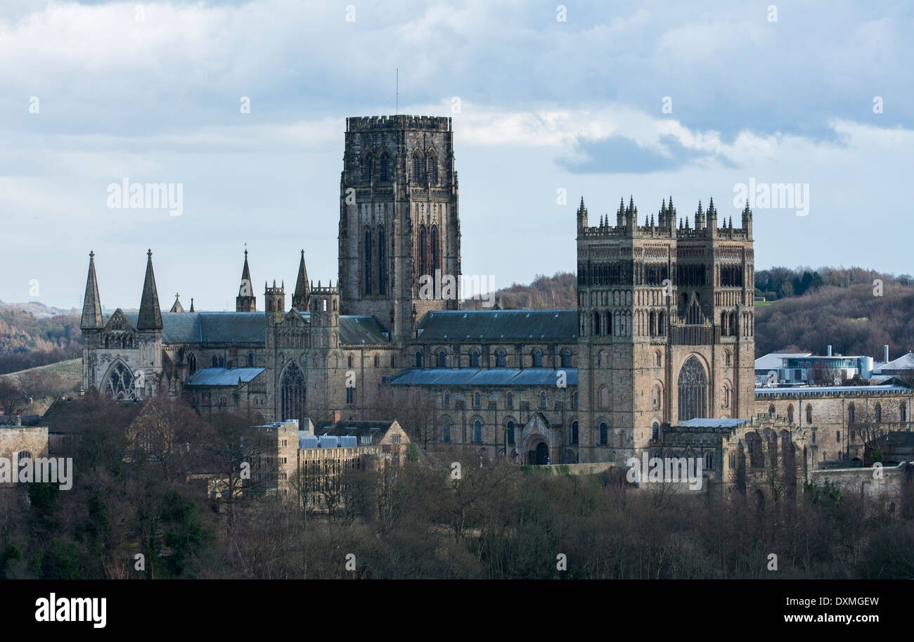 Cathédrale de Durham sur une froide journée hivers Banque D'Images