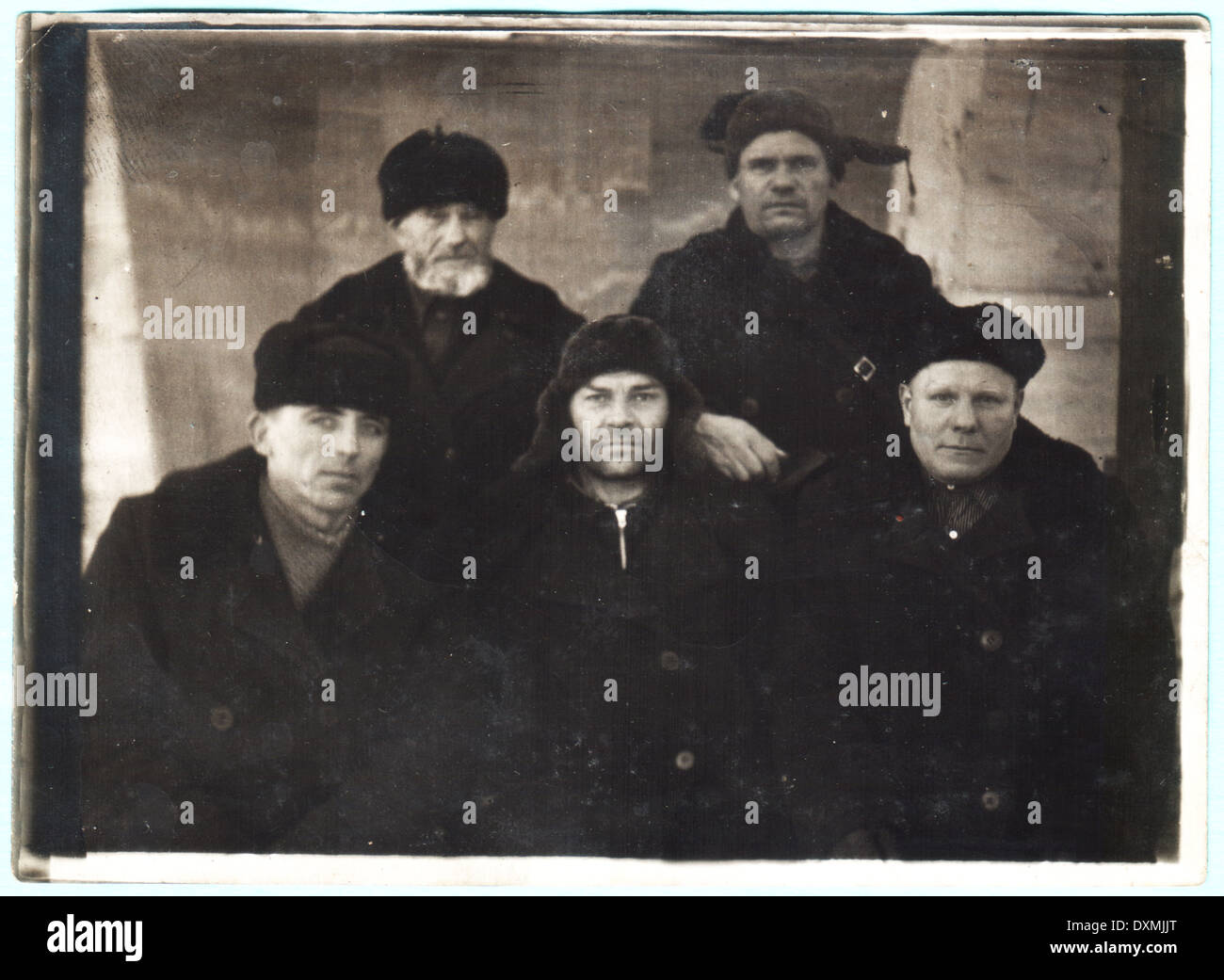 Urss - circa 1930 : une ancienne photo, portrait de groupe Banque D'Images