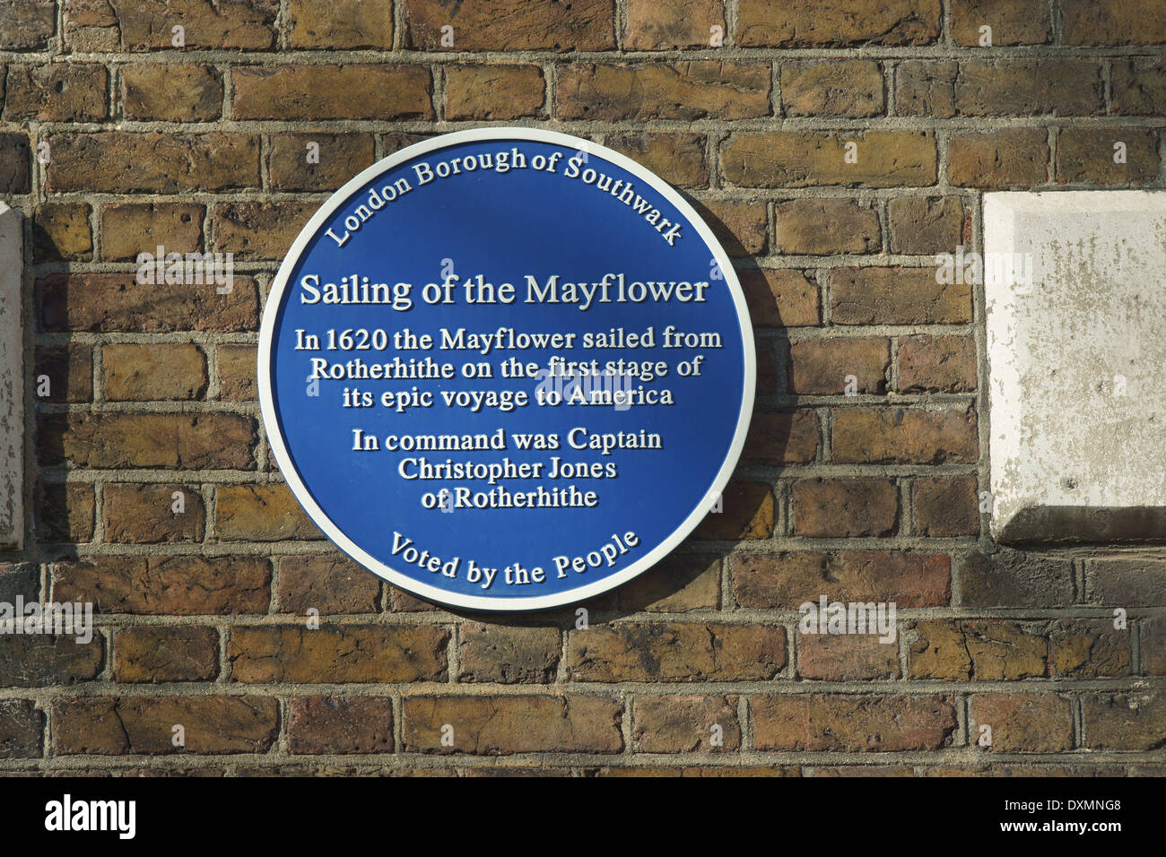 Plaque au Mayflower, Rotherhithe Londres Banque D'Images