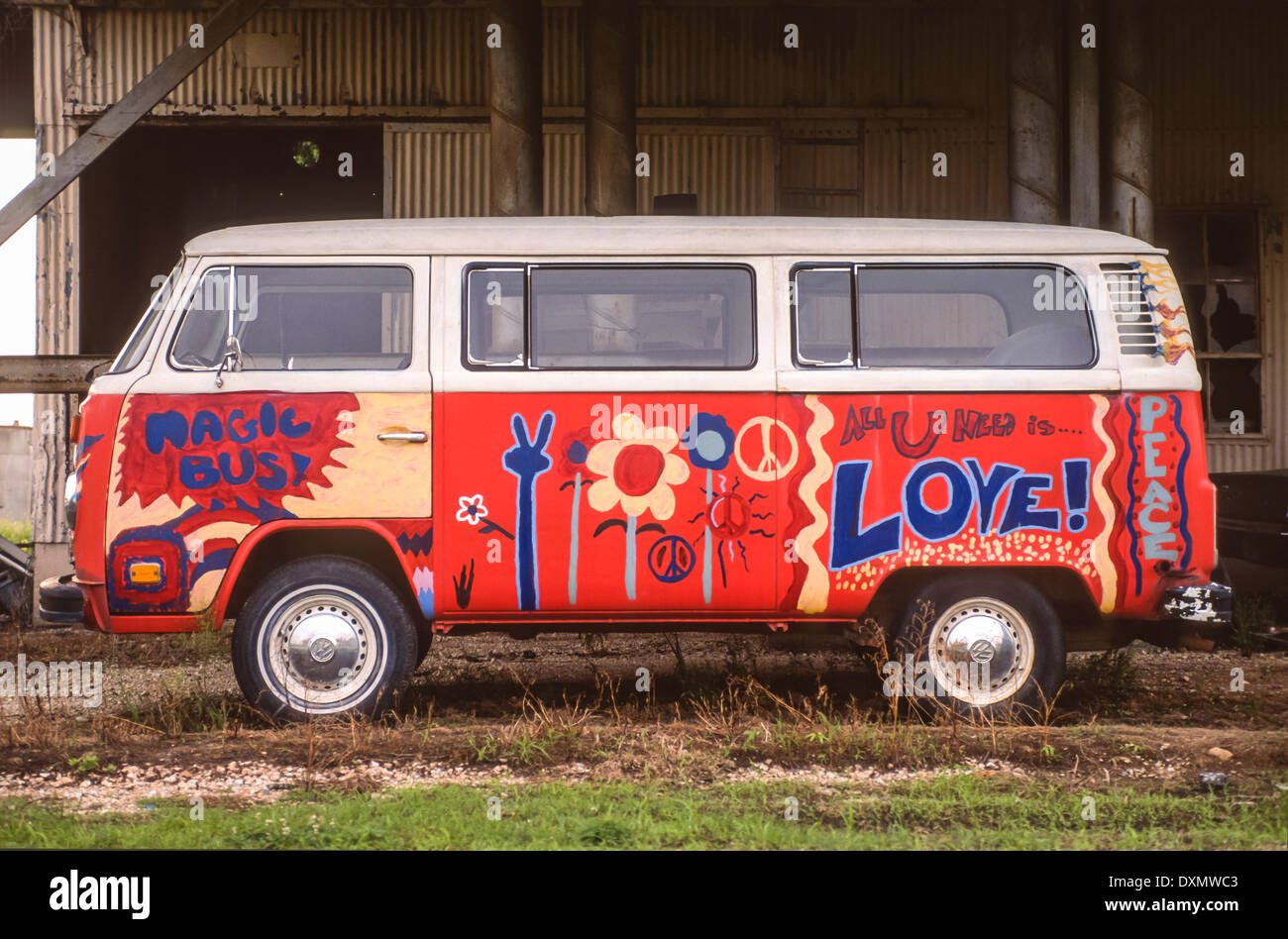CLARKSDALE, Mississippi, États-Unis - amour VW minibus, à Hopson Plantation. Banque D'Images